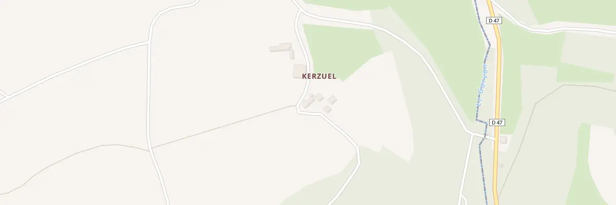 Plan du 104 Kerzuel à Trégarvan