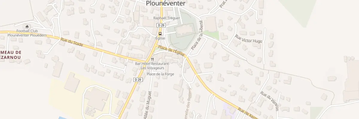 Plan du 1 Pl de l’Eglise à Plounéventer