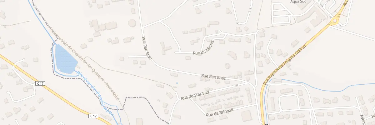 Plan du 9001 Rue Pen Enez à Pont-l’Abbé