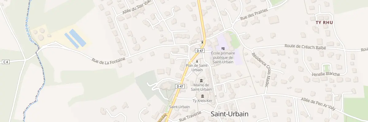 Plan du 100 Pl de la Mairie à Saint-Urbain