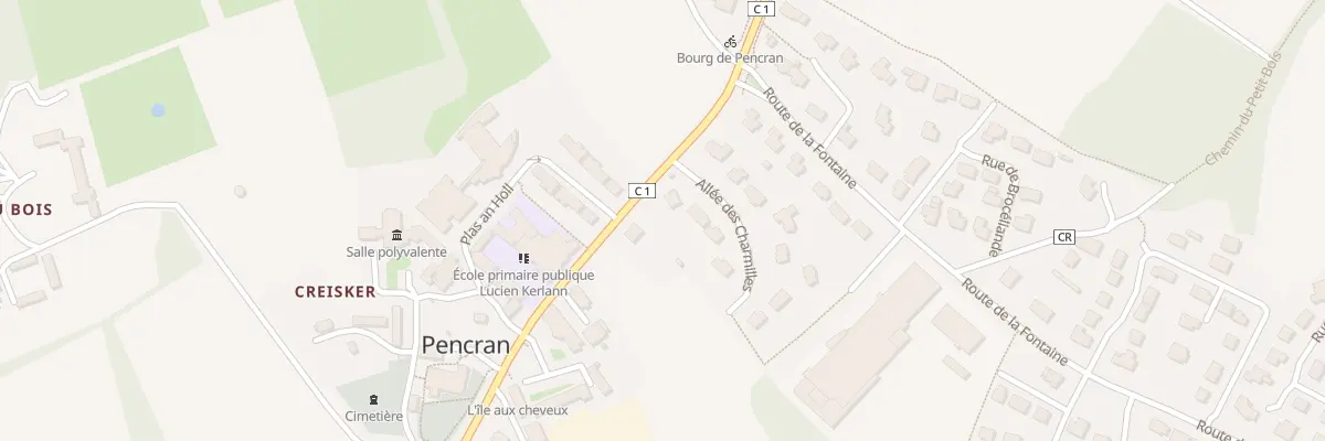 Plan du 2 All des Charmilles à Pencran