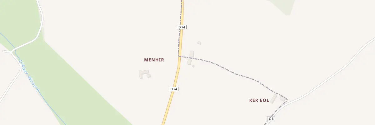Plan du 2 Menhir à Trémaouézan