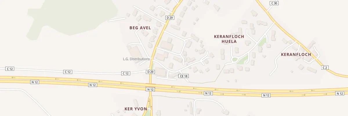 Plan du 12 Beg Avel à Plouédern
