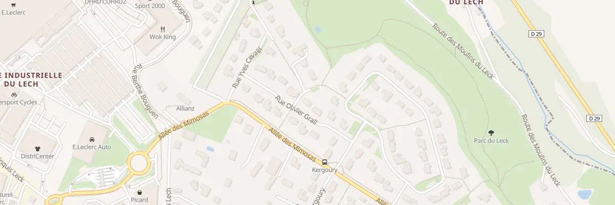 Plan du 8 Rue Ollivier Grall à Landerneau