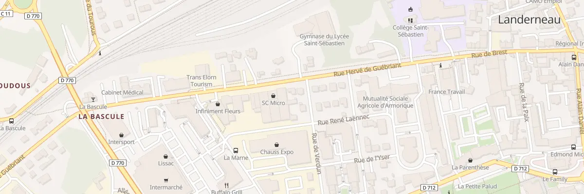 Plan du 21 Rue Hervé de Guébriant à Landerneau