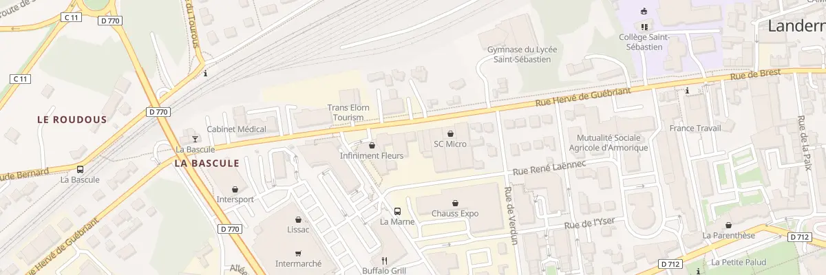 Plan du 31 Rue Hervé de Guébriant à Landerneau