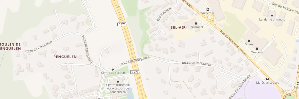 Plan du 340 Rte de Penguelen à Landerneau