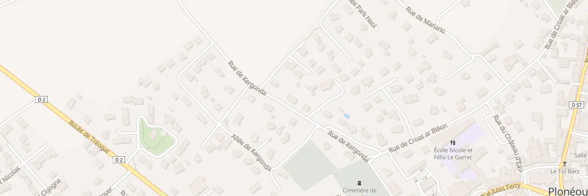 Plan du 16 Rue de Kergonda à Plonéour-Lanvern