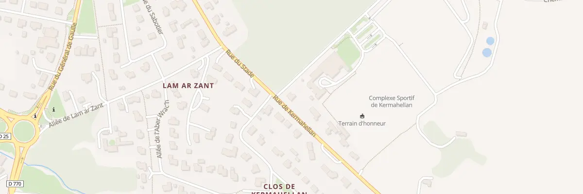 Plan du 1 Rue de Kermahellan à Ploudaniel