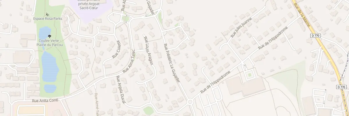 Plan du 25 Rue Xavier Grall à Lesneven