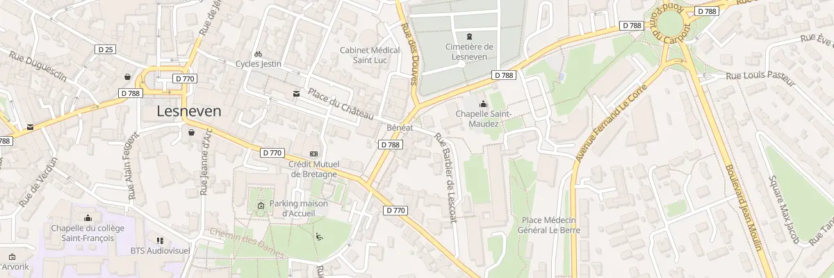 Plan du 2 Rue Barbier de Lescoat à Lesneven
