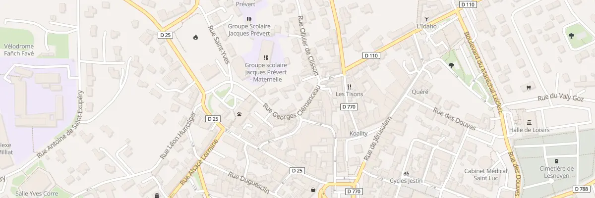 Plan du 8 Rue Georges Clemenceau à Lesneven
