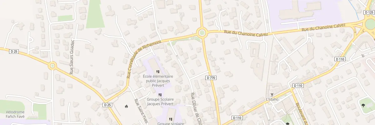 Plan du 20 Rue Ollivier de Clisson à Lesneven