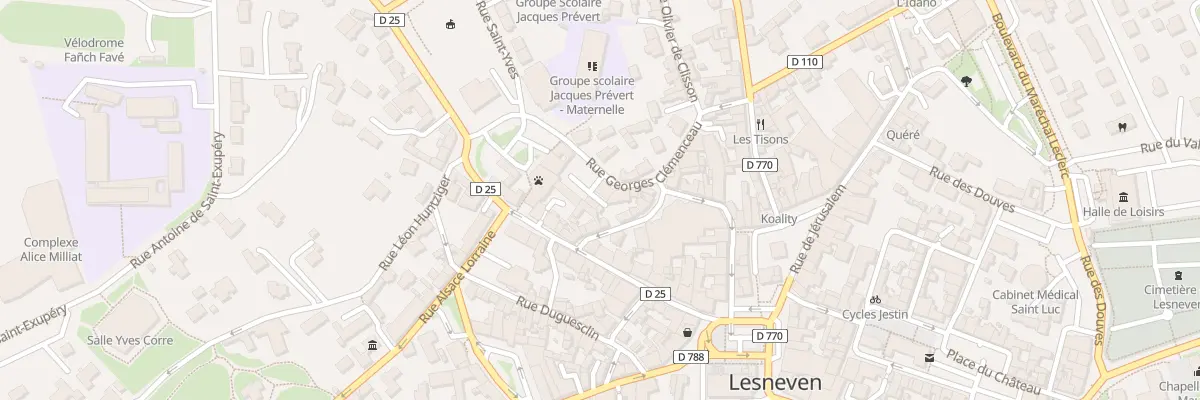 Plan du 17 Rue Georges Clemenceau à Lesneven
