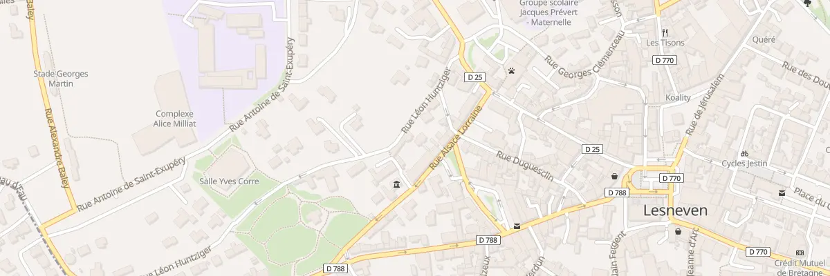 Plan du 9 Rue Léon Huntziger à Lesneven