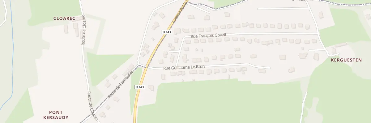 Plan du 2 Rue François Gouzil à Pouldergat