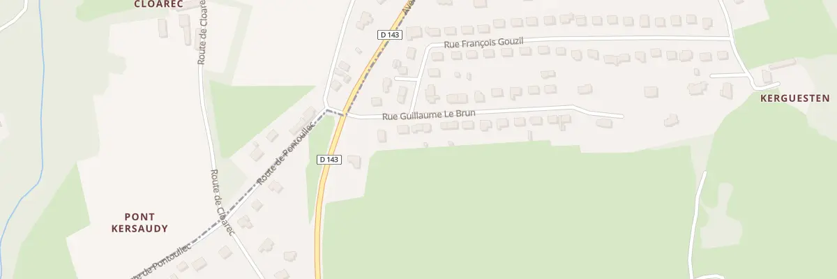 Plan du 10 Rue Guillaume Le Brun à Pouldergat