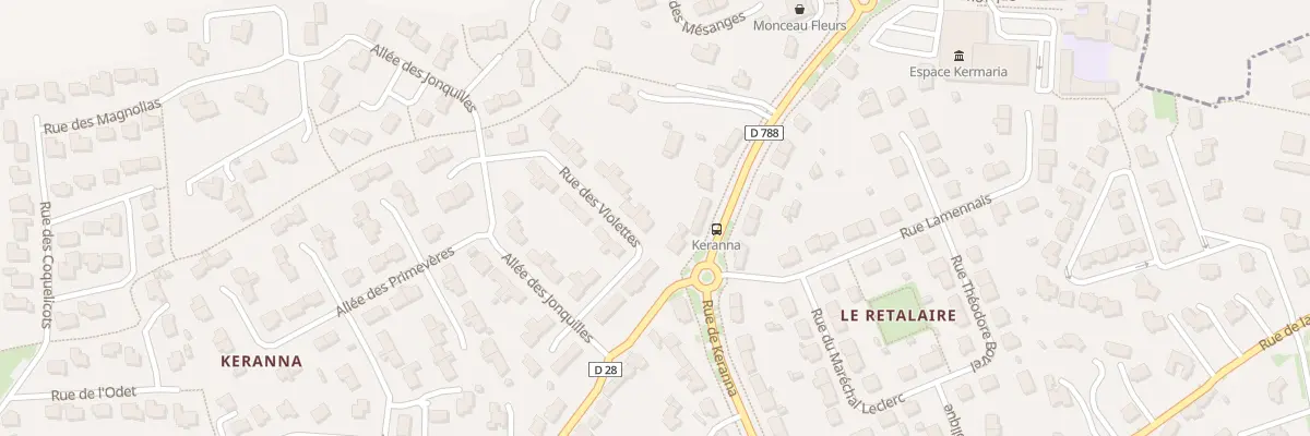Plan du 2 Rue des Violettes au Folgoët