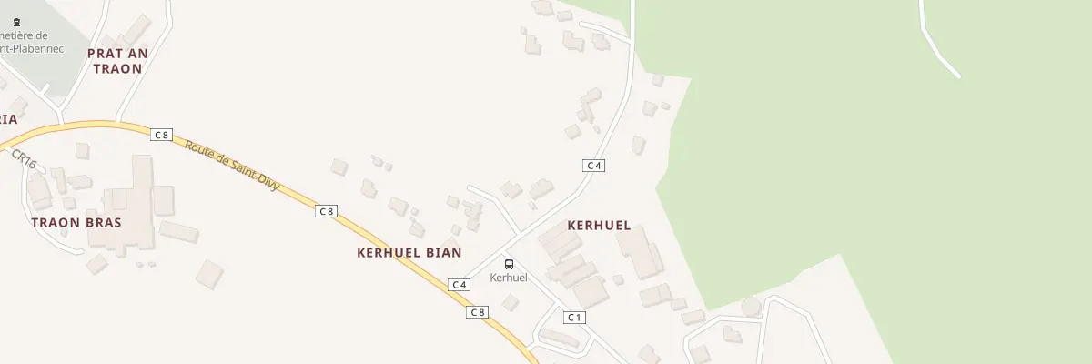 Plan du 2 Kerhuel à Kersaint-Plabennec