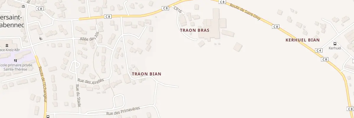 Plan du 90 Traon Bian à Kersaint-Plabennec
