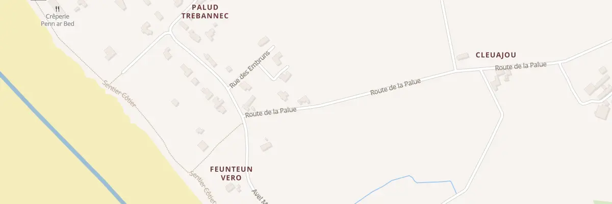 Plan du 74 Rte de la Palue à Plovan