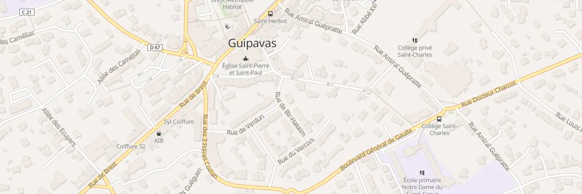 Plan du 12 Rue de Bir Hakeim à Guipavas