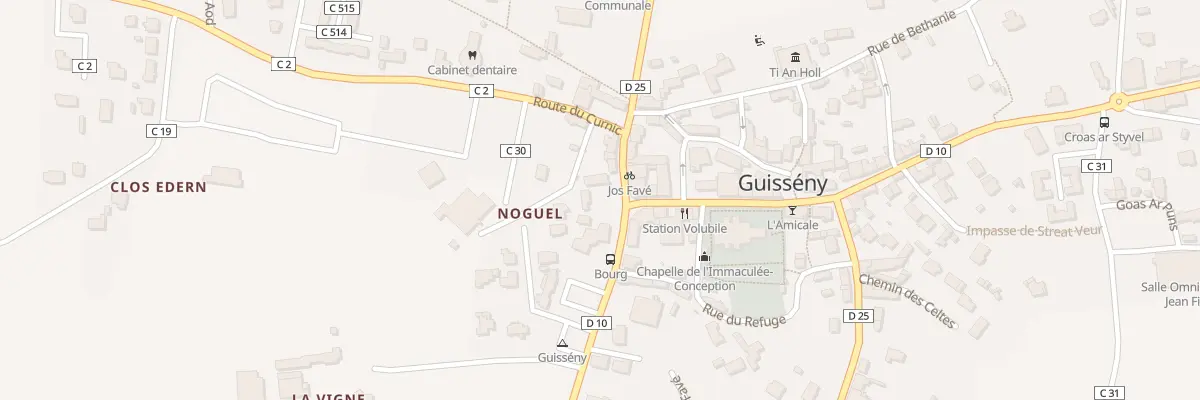 Plan du 1 Rue du Chanoine Rannou à Guissény