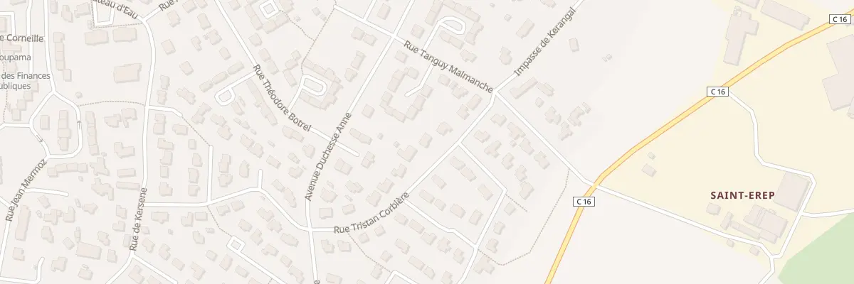Plan du 16 Rue Tristan Corbière à Plabennec