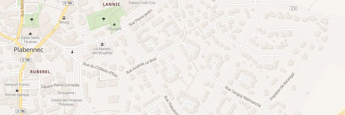 Plan du 15 Rue Anatole Le Braz à Plabennec