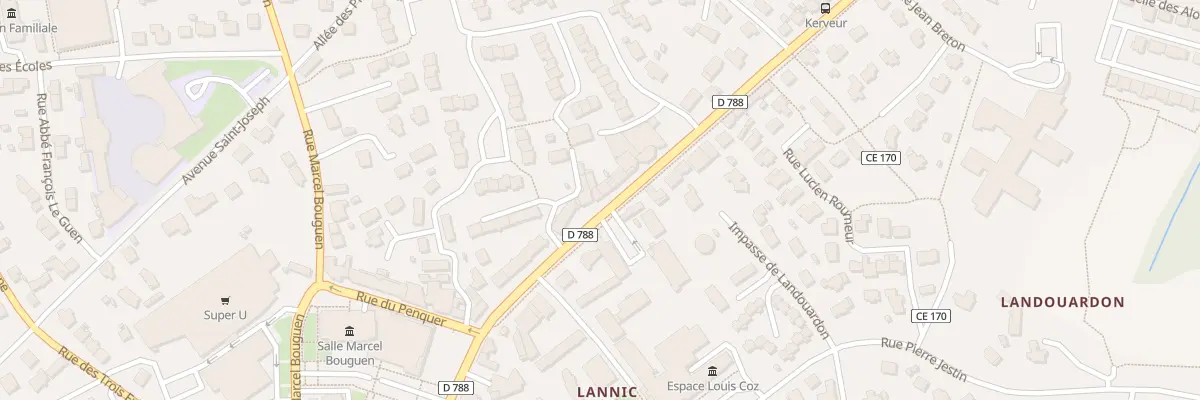 Plan du 22 Rue Maréchal Leclerc à Plabennec