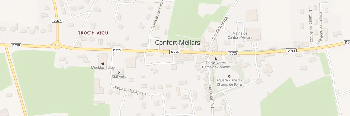 Plan du 86 Rue Pen Ar Bed à Confort-Meilars