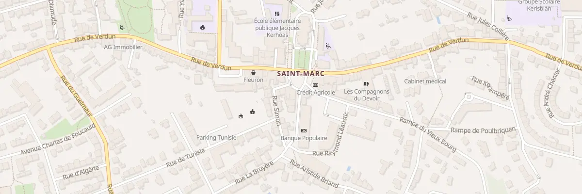 Plan du 1 Rue La Bruyère à Brest