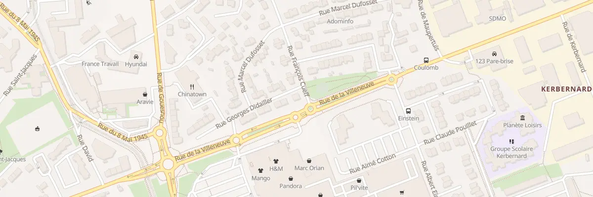 Plan du 2 Rue de la Villeneuve à Brest