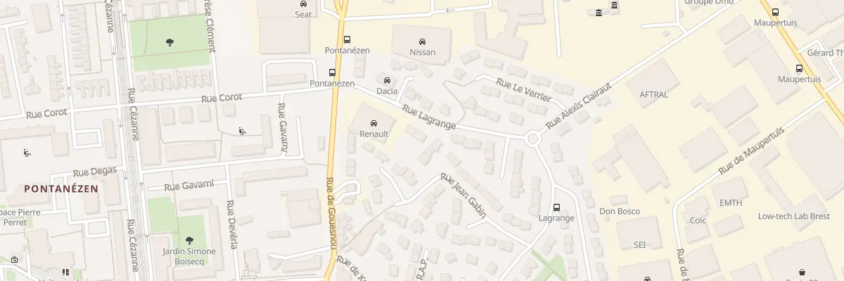Plan du 9007 Rue Lagrange à Brest