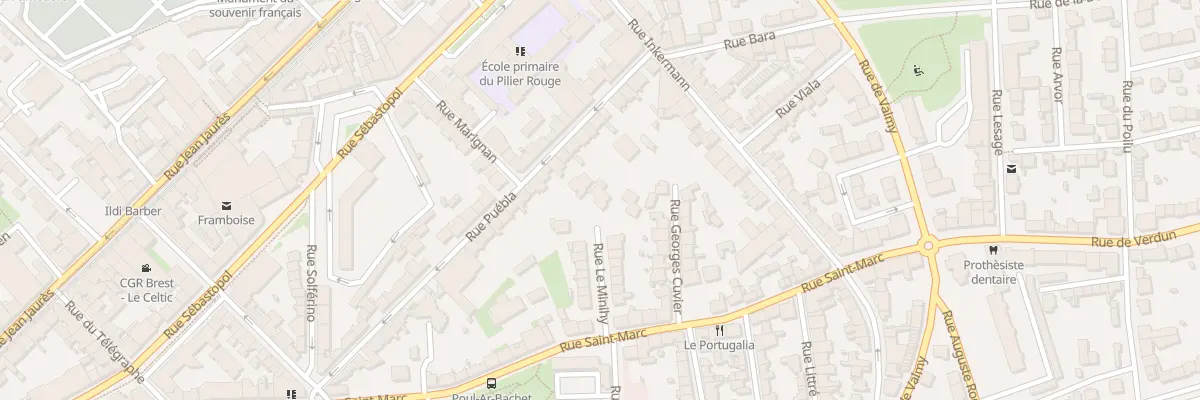 Plan du 17 Rue Le Minihy à Brest