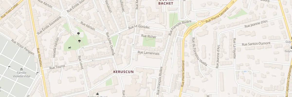 Plan du 10 Rue Lamennais à Brest