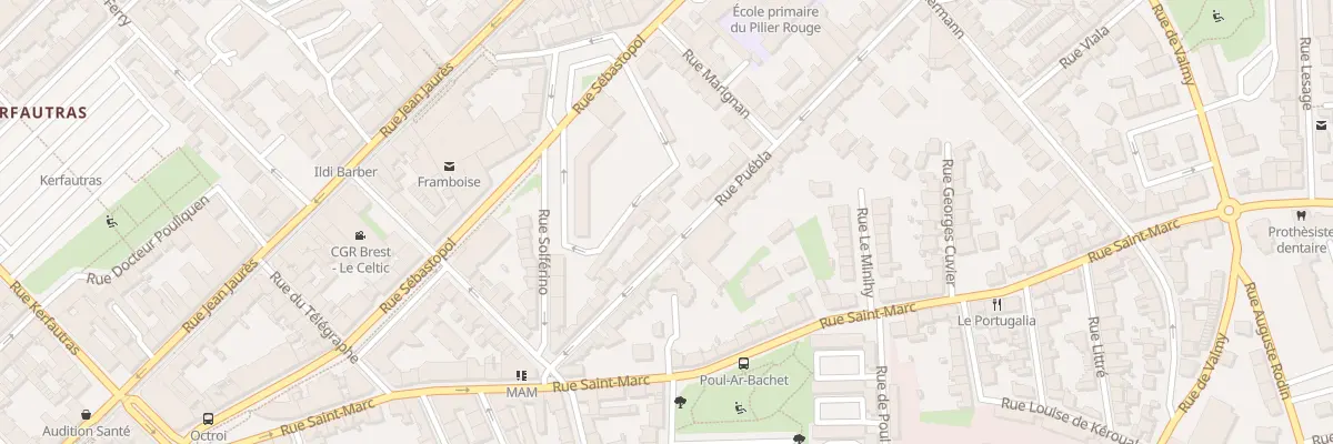 Plan du 18 Rue Puébla à Brest