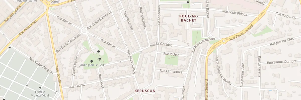 Plan du 1 Rue Le Gonidec à Brest