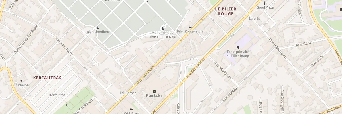 Plan du 213 Rue Jean Jaurès à Brest