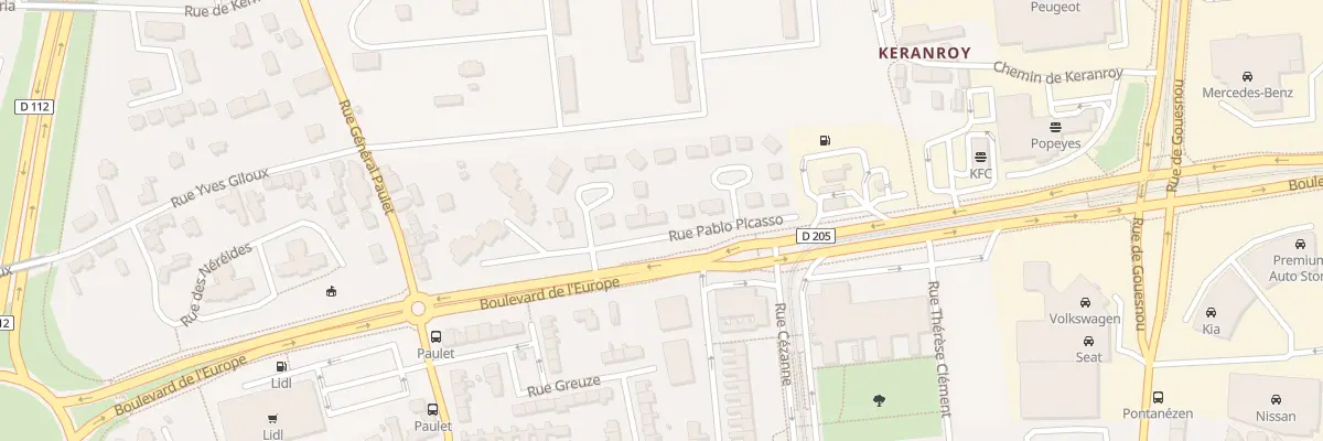 Plan du 16 Rue Pablo Picasso à Brest