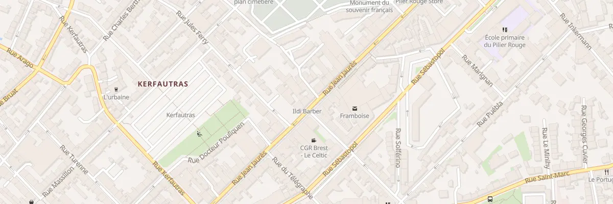 Plan du 188 Rue Jean Jaurès à Brest