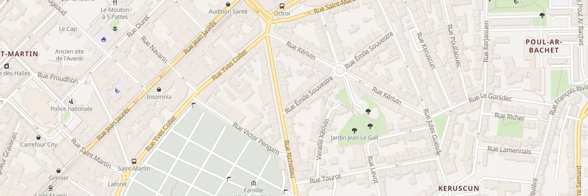 Plan du 2 Rue Emile Souvestre à Brest