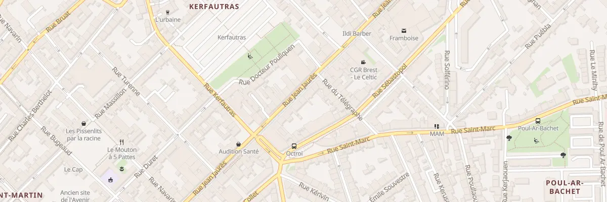 Plan du 169B Rue Jean Jaurès à Brest