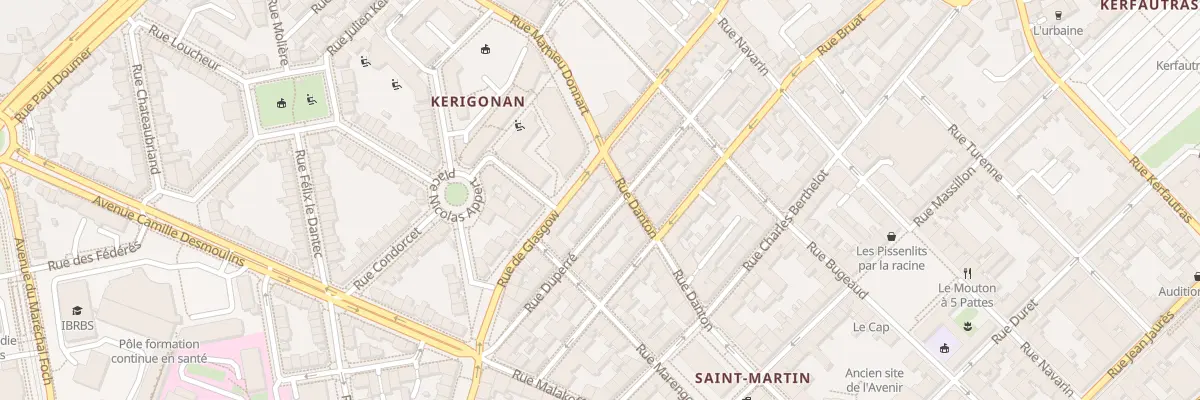 Plan du 20 Rue Duperré à Brest