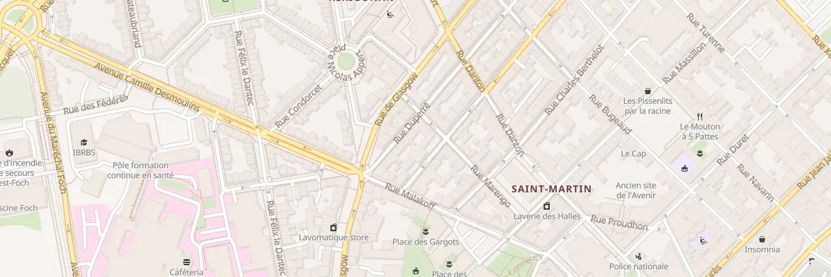 Plan du 9 Rue Duperré à Brest