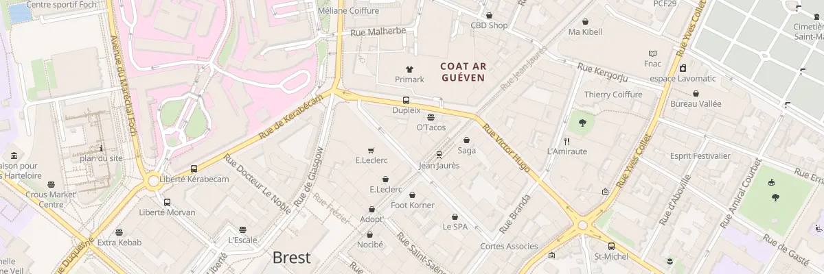 Plan du 34 Rue Jean Jaurès à Brest