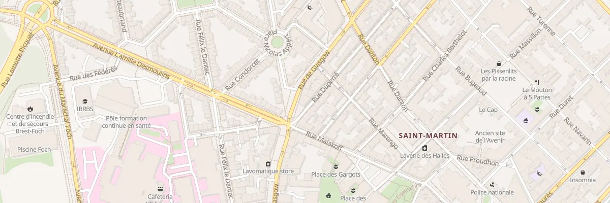 Plan du 2 Rue Duperré à Brest