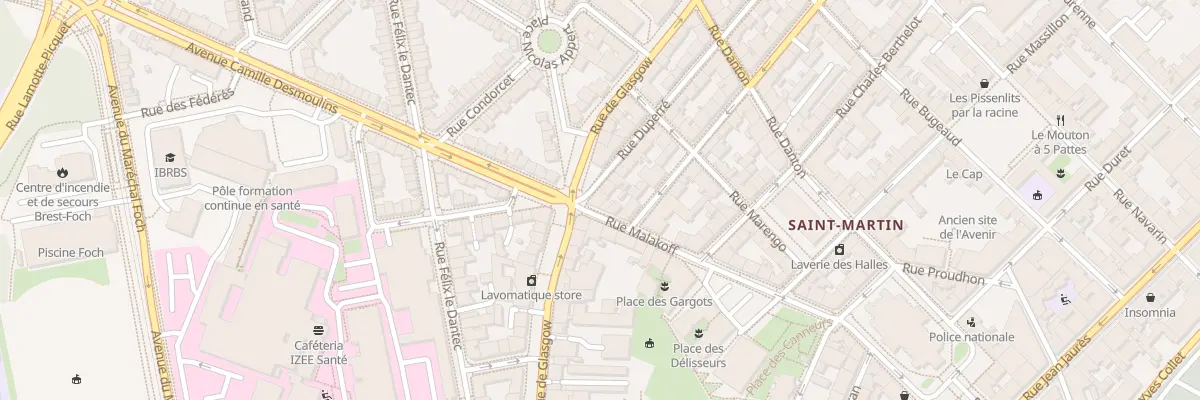 Plan du 1 Rue Duperré à Brest