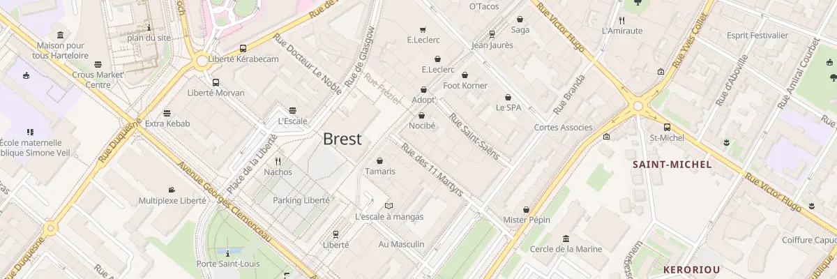 Plan du 9 Rue Jean Jaurès à Brest