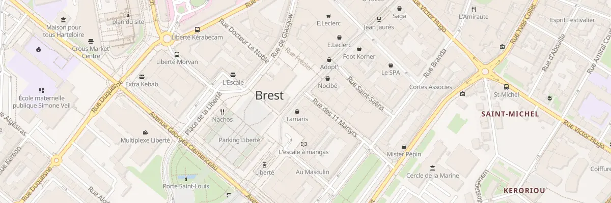 Plan du 7 Rue Jean Jaurès à Brest